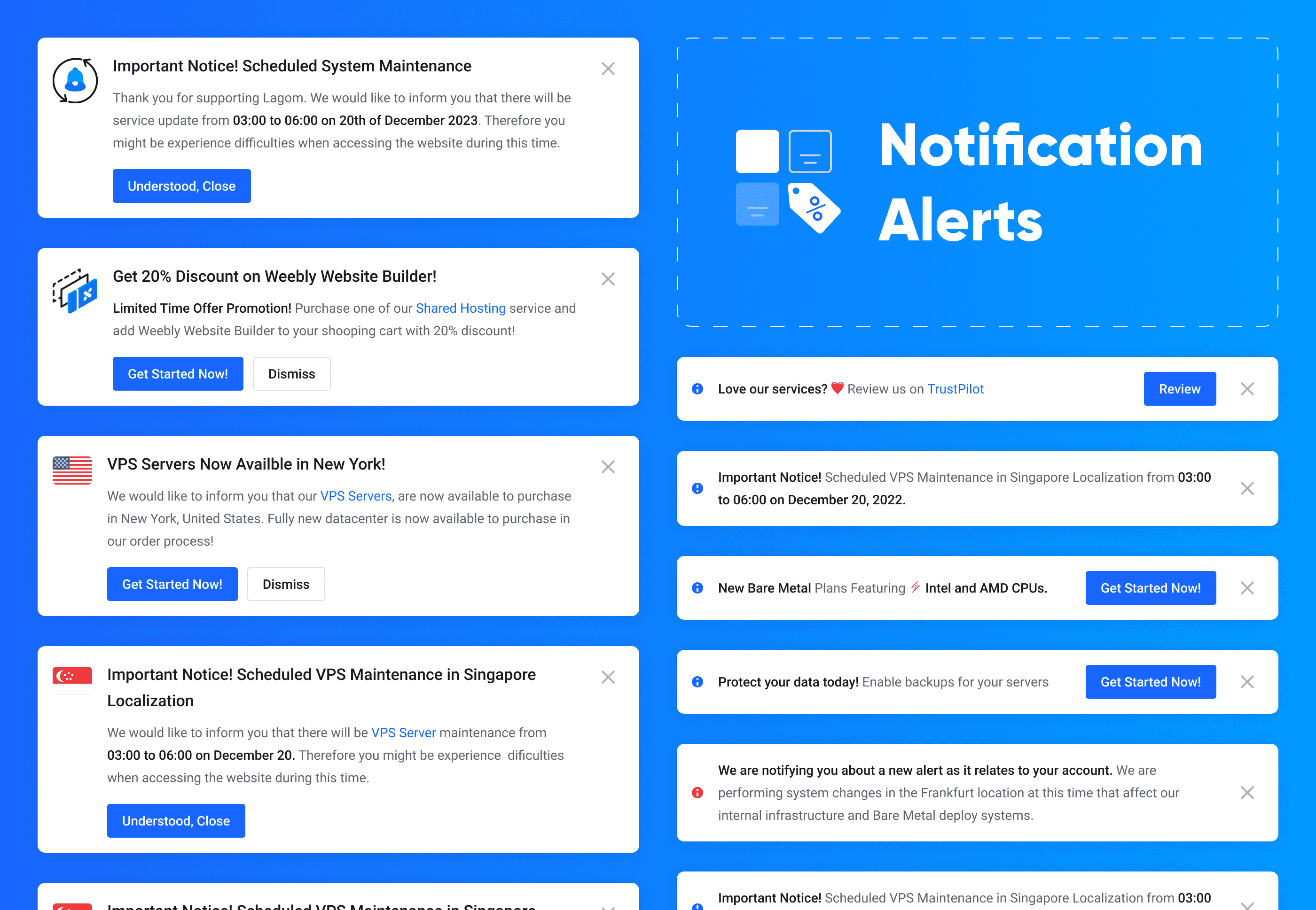 Client Notifications for Lagom WHMCS Client Theme - Alerts