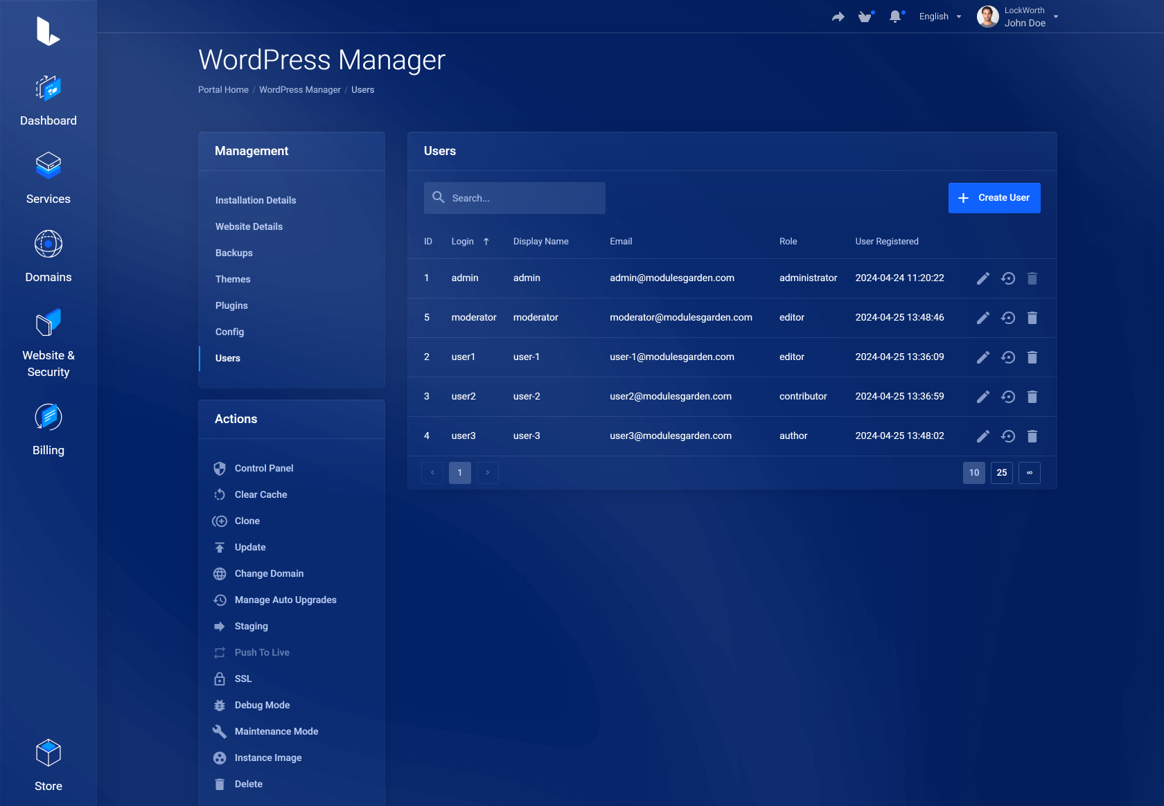 Lagom WHMCS Client Theme - WordPress Manager for WHMCS Module Integration - Futuristic Style