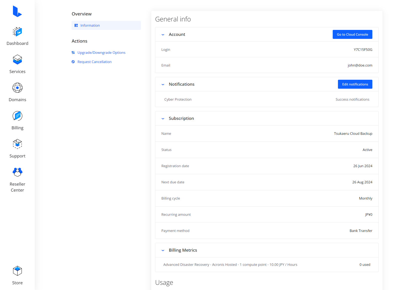 Lagom WHMCS Client Theme - Acronics Cyber Protect Cloud for WHMCS Module Integration - Modern Style