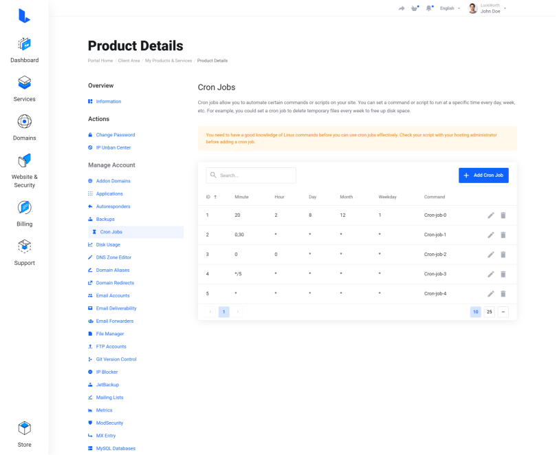 Lagom WHMCS Client Theme - cPanel Extented for WHMCS Module Integration - Gallery Second Image