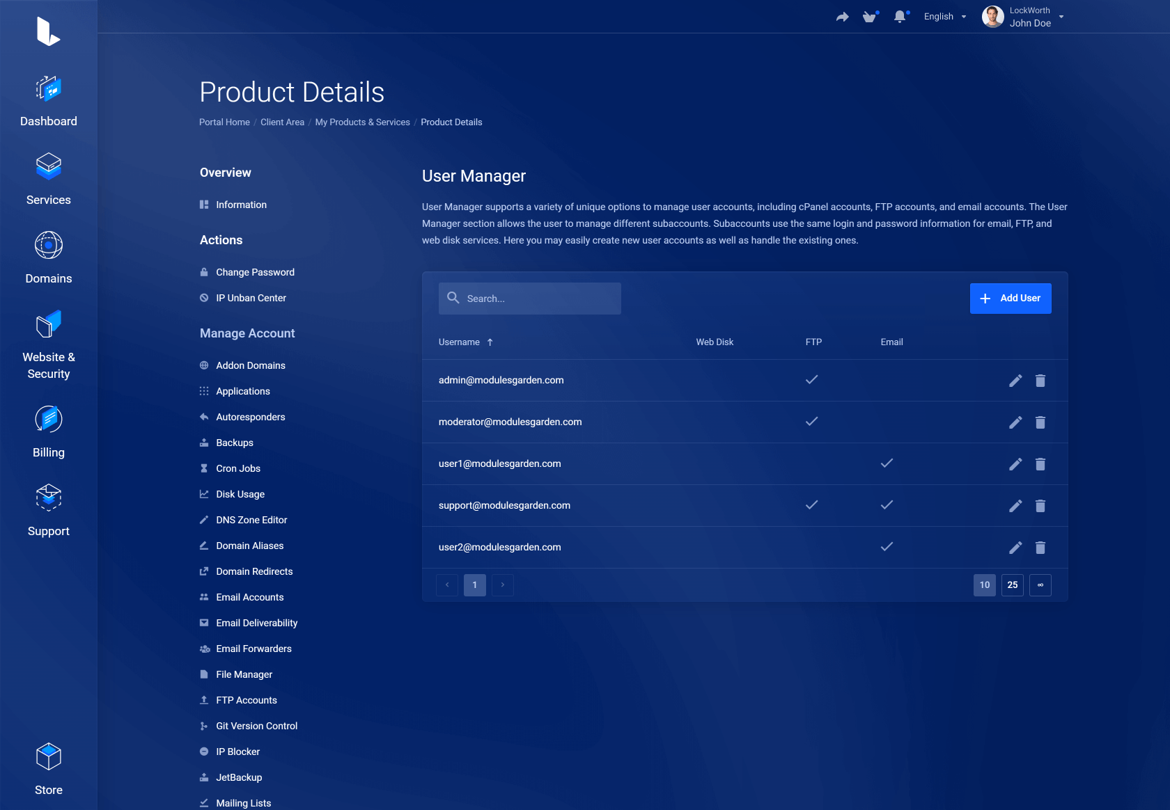 Lagom WHMCS Client Theme - cPanel Extented for WHMCS Module Integration - Futuristic Style