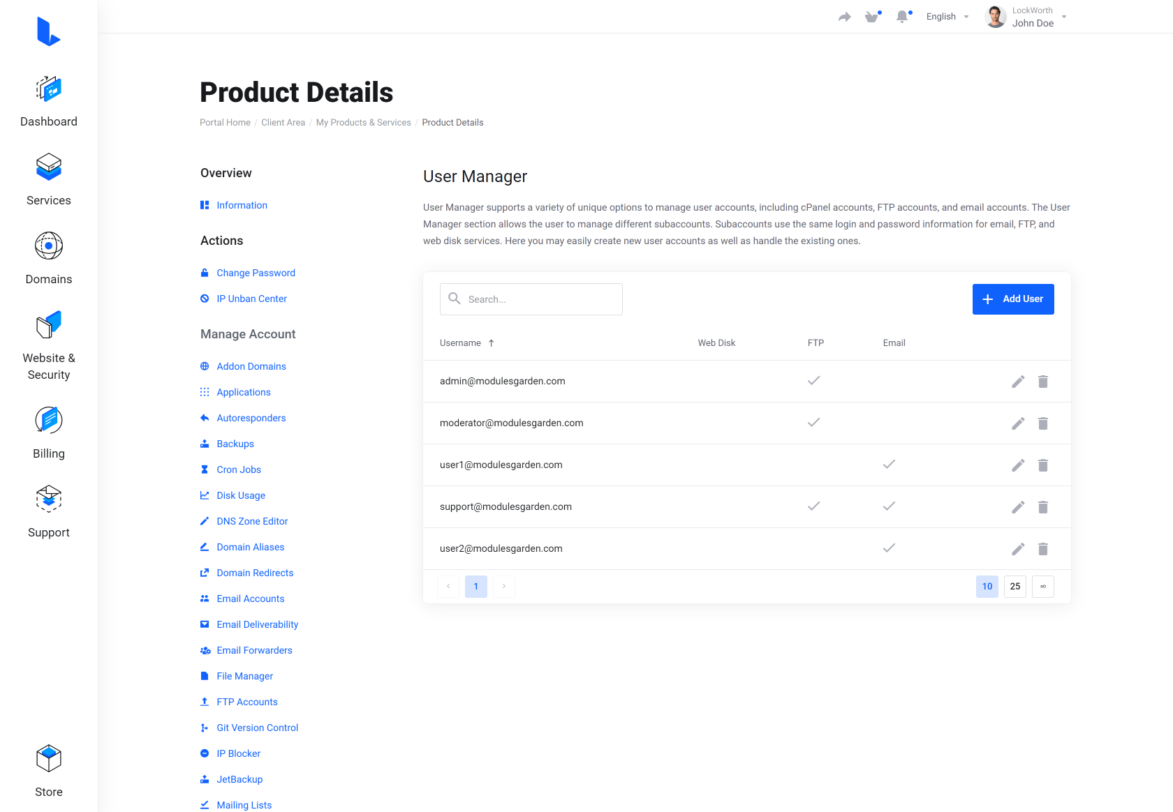 Lagom WHMCS Client Theme - cPanel Extented for WHMCS Module Integration - Modern Style