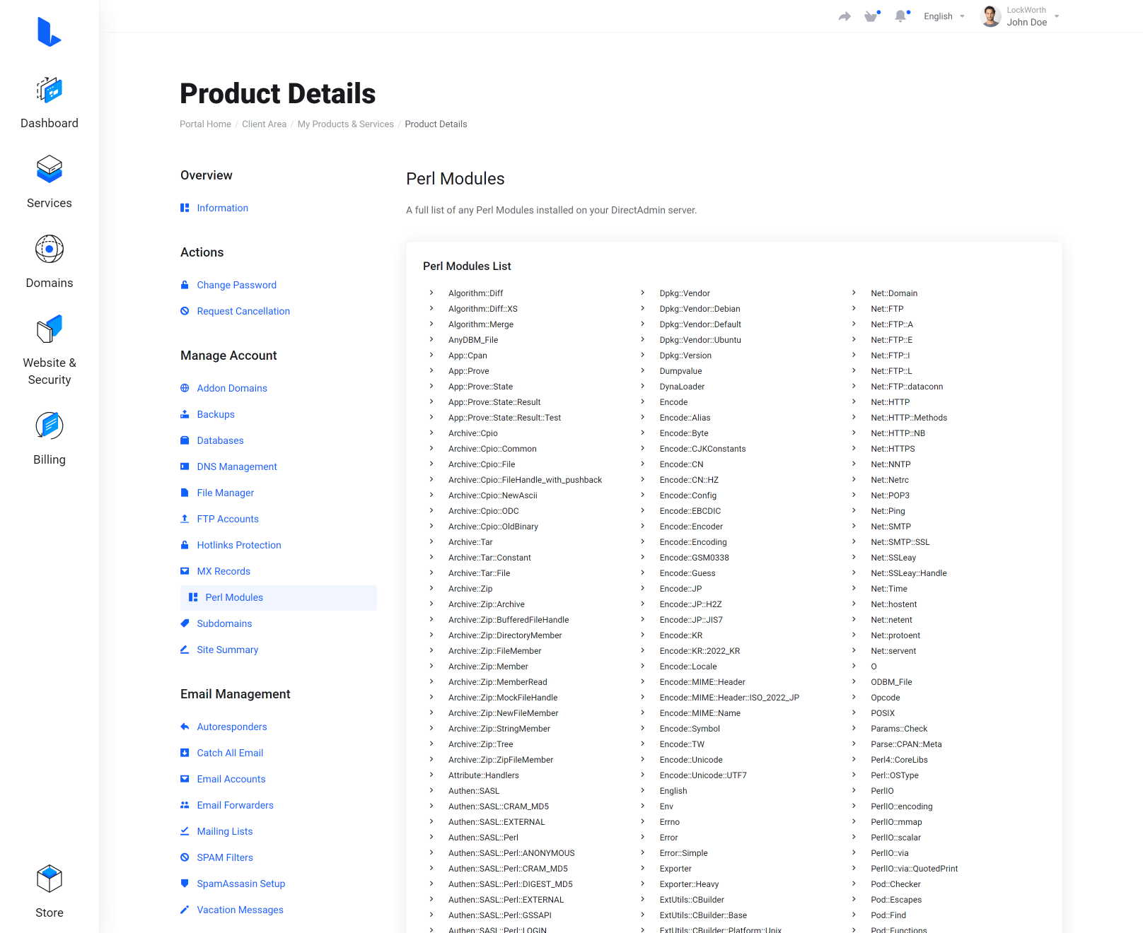 Lagom WHMCS Client Theme - DirectAdmin Extented for WHMCS Module Integration - Gallery Second Image