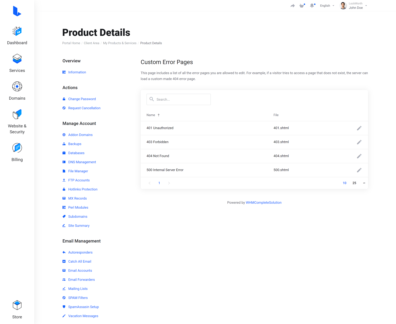 Lagom WHMCS Client Theme - DirectAdmin Extented for WHMCS Module Integration - Gallery Fifth Image