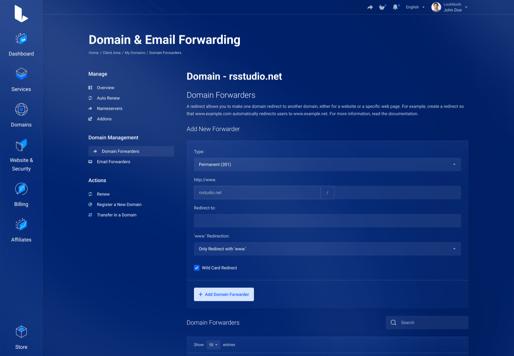 Lagom WHMCS Client Theme - Domain & Email Forwarding for WHMCS Module Integration - Futuristic Style