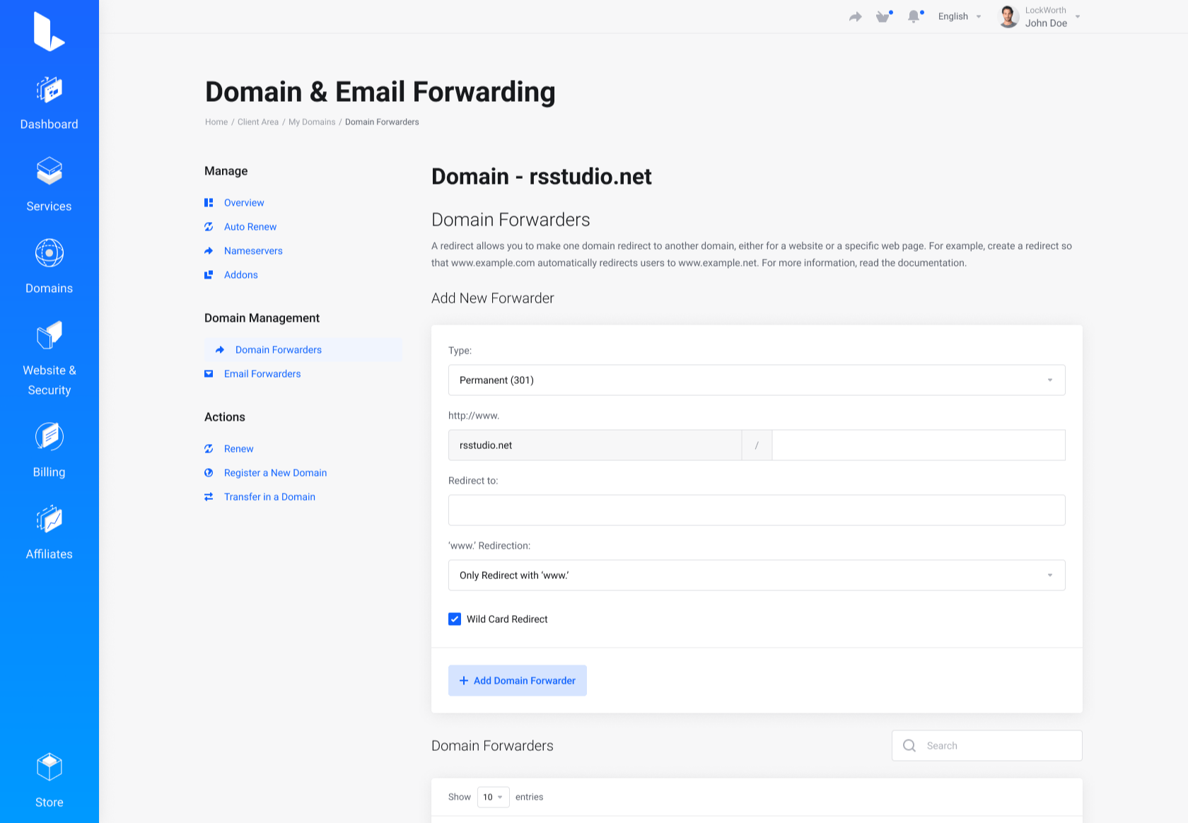 Lagom WHMCS Client Theme - Domain & Email Forwarding for WHMCS Module Integration - Depth Style