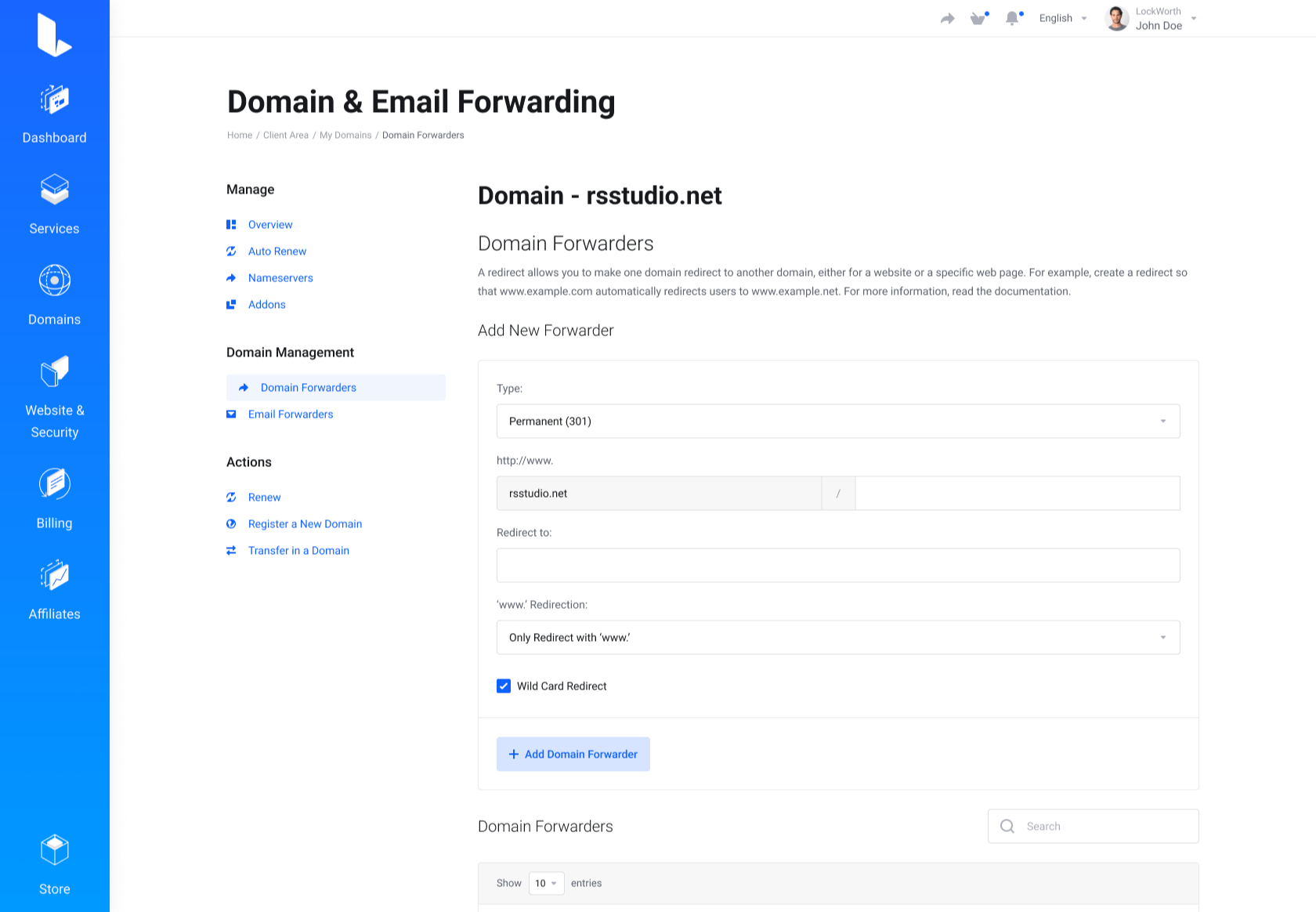 Lagom WHMCS Client Theme - Domain & Email Forwarding for WHMCS Module Integration - Default Style