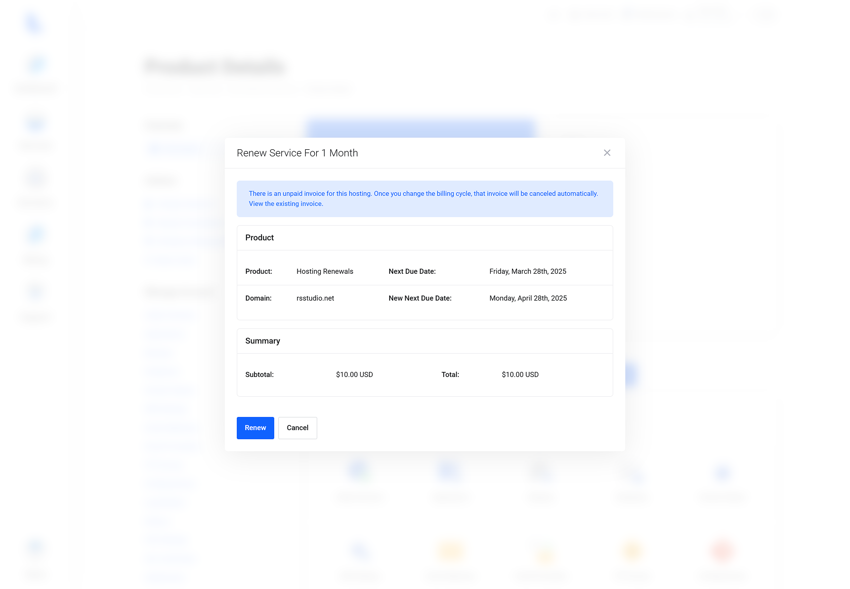 Lagom WHMCS Client Theme - Hosting Renewals for WHMCS Module Integration - Modern Style
