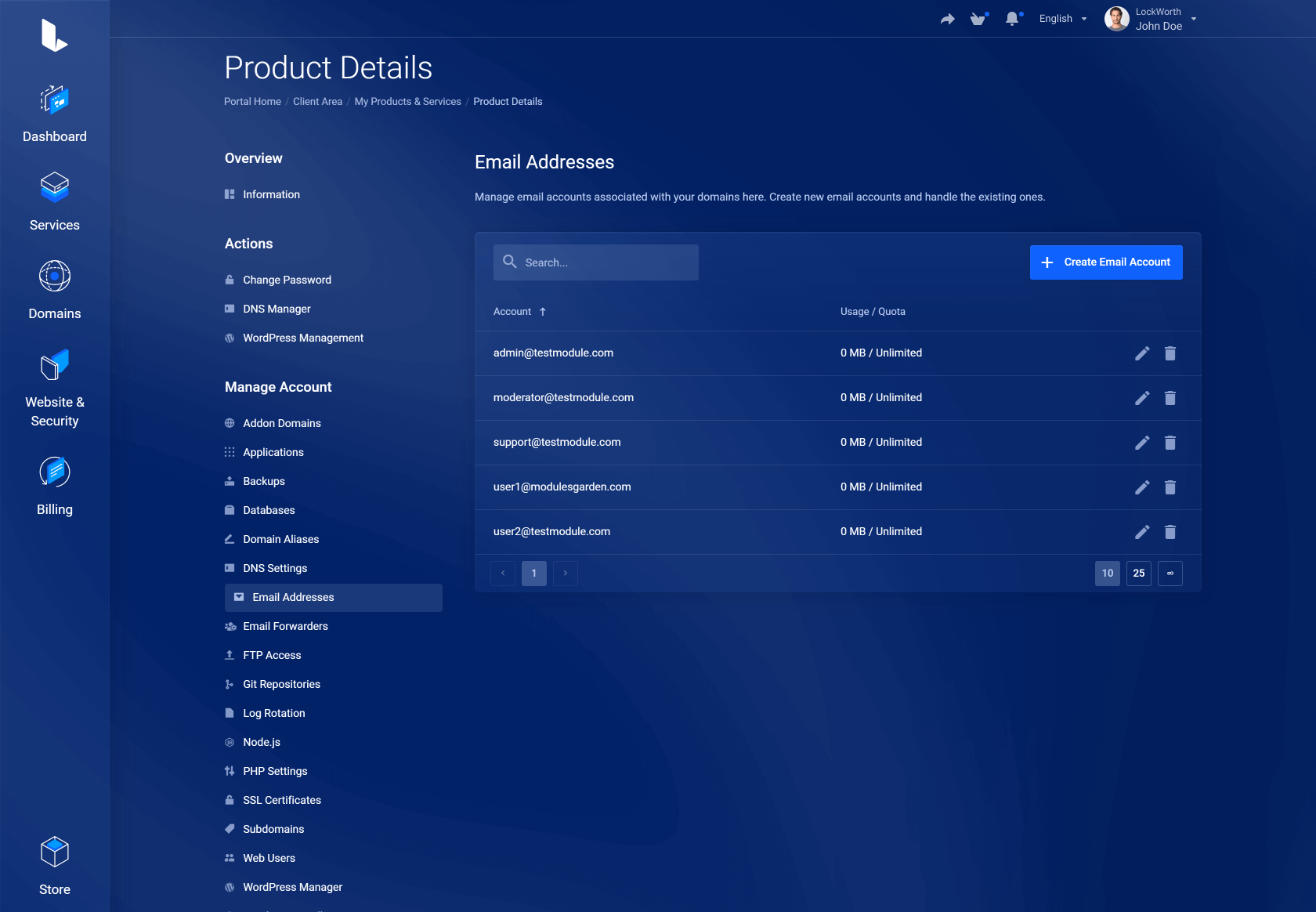 Lagom WHMCS Client Theme - Plesk Extended for WHMCS Module Integration - Futuristic Style