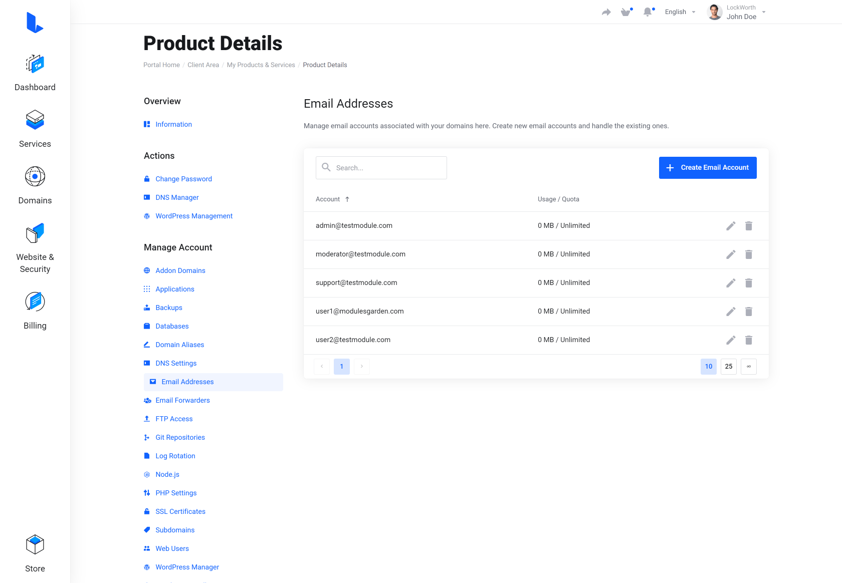 Lagom WHMCS Client Theme - Plesk Extended for WHMCS Module Integration - Modern Style