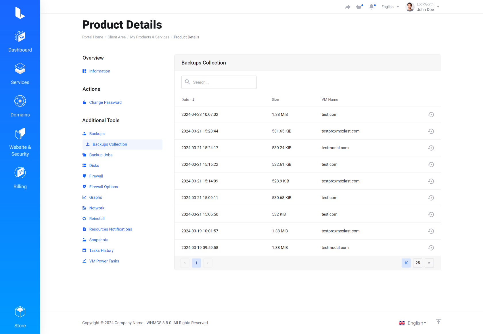 Lagom WHMCS Client Theme - Proxmox VE VPS & Cloud for WHMCS Module Integration - Default Style