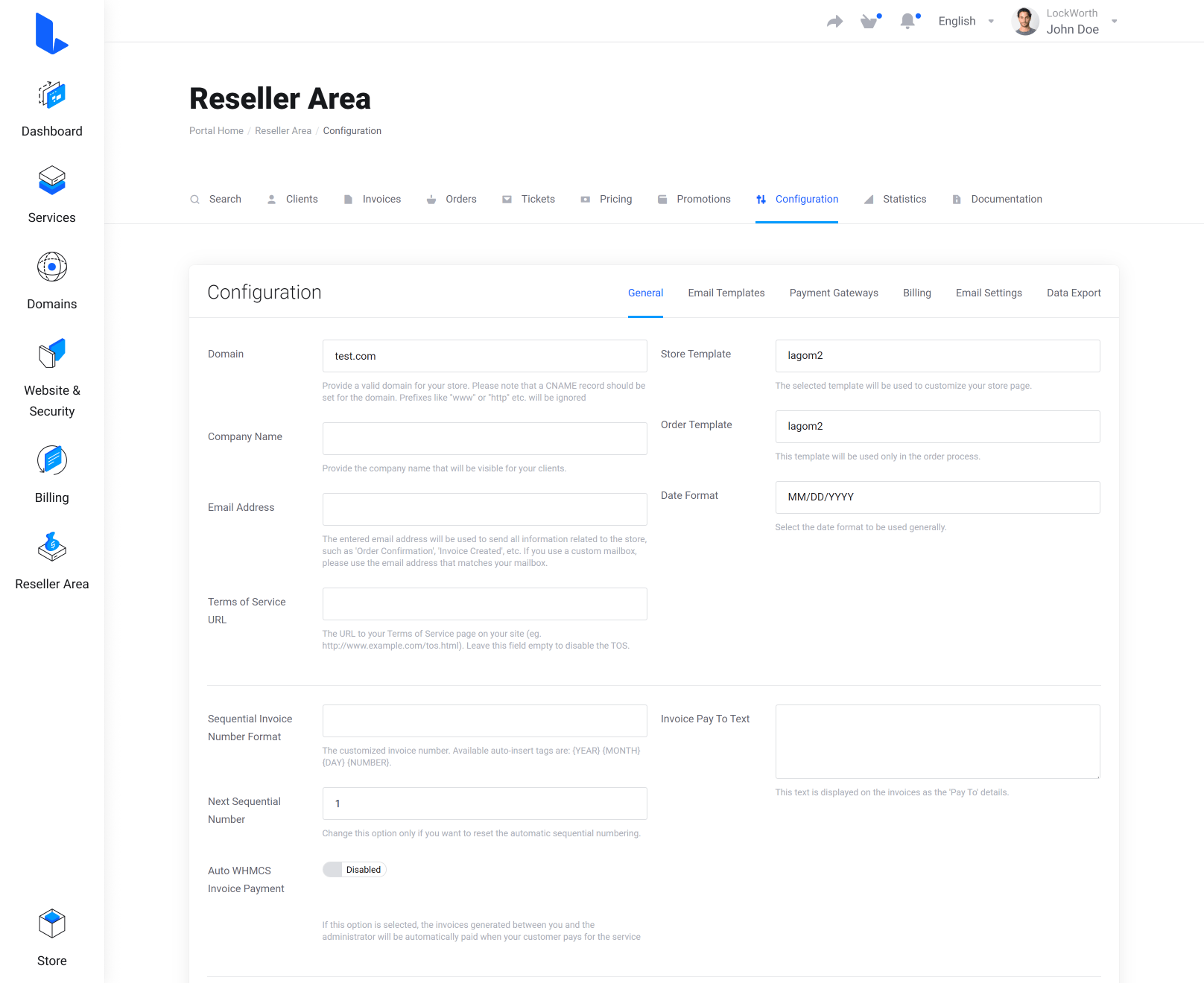 Lagom WHMCS Client Theme - Resellers Center for WHMCS Module Integration - Gallery First Image