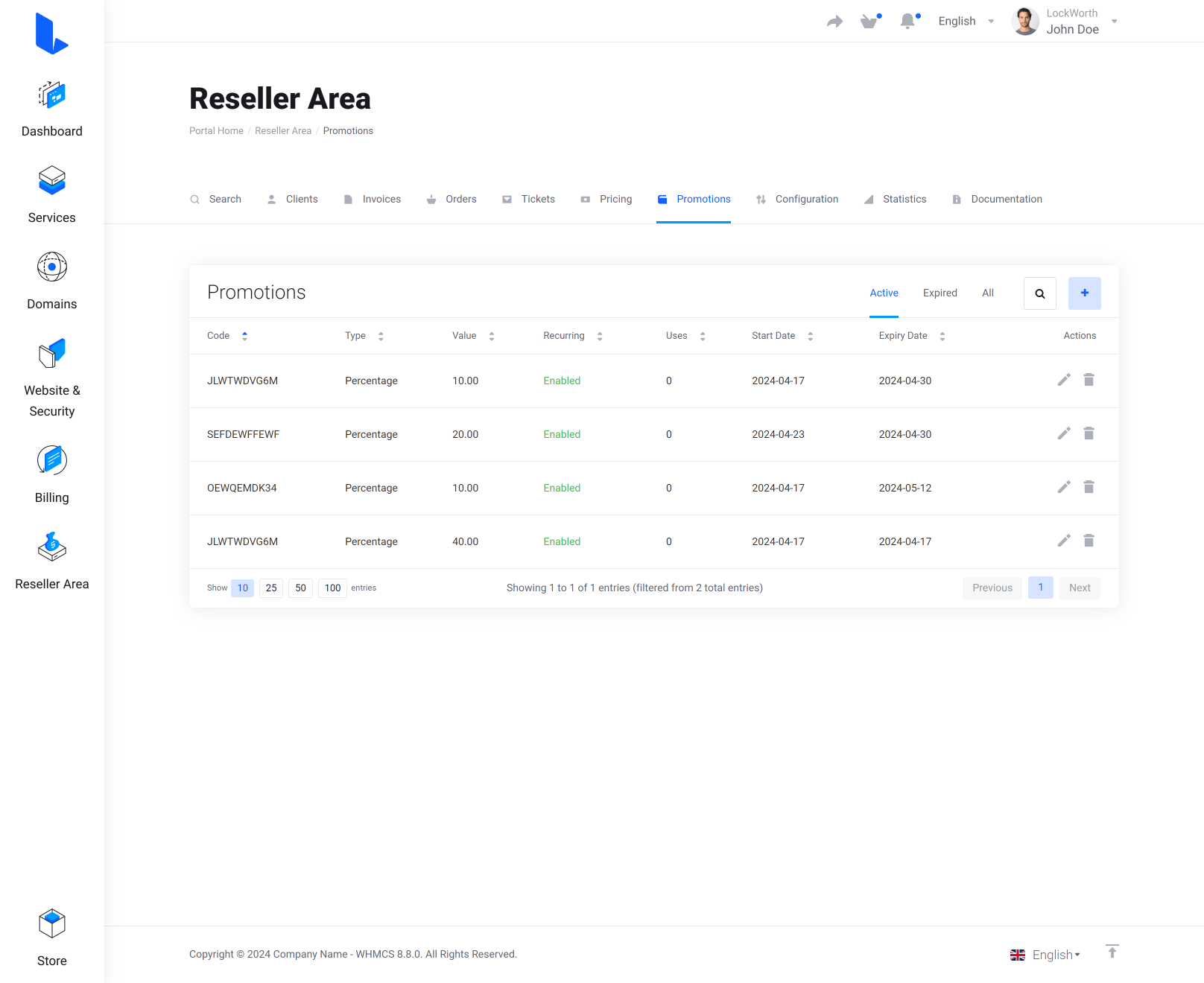 Lagom WHMCS Client Theme - Resellers Center for WHMCS Module Integration - Gallery Second Image