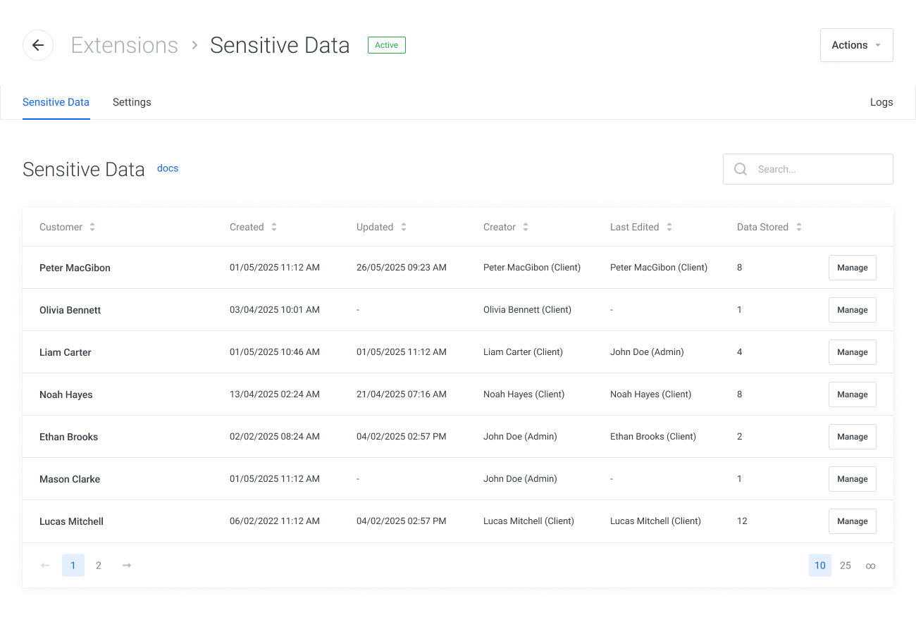 Administrators manage all sensitive customer data from a single WHMCS view – Lagom WHMCS Sensitive Data