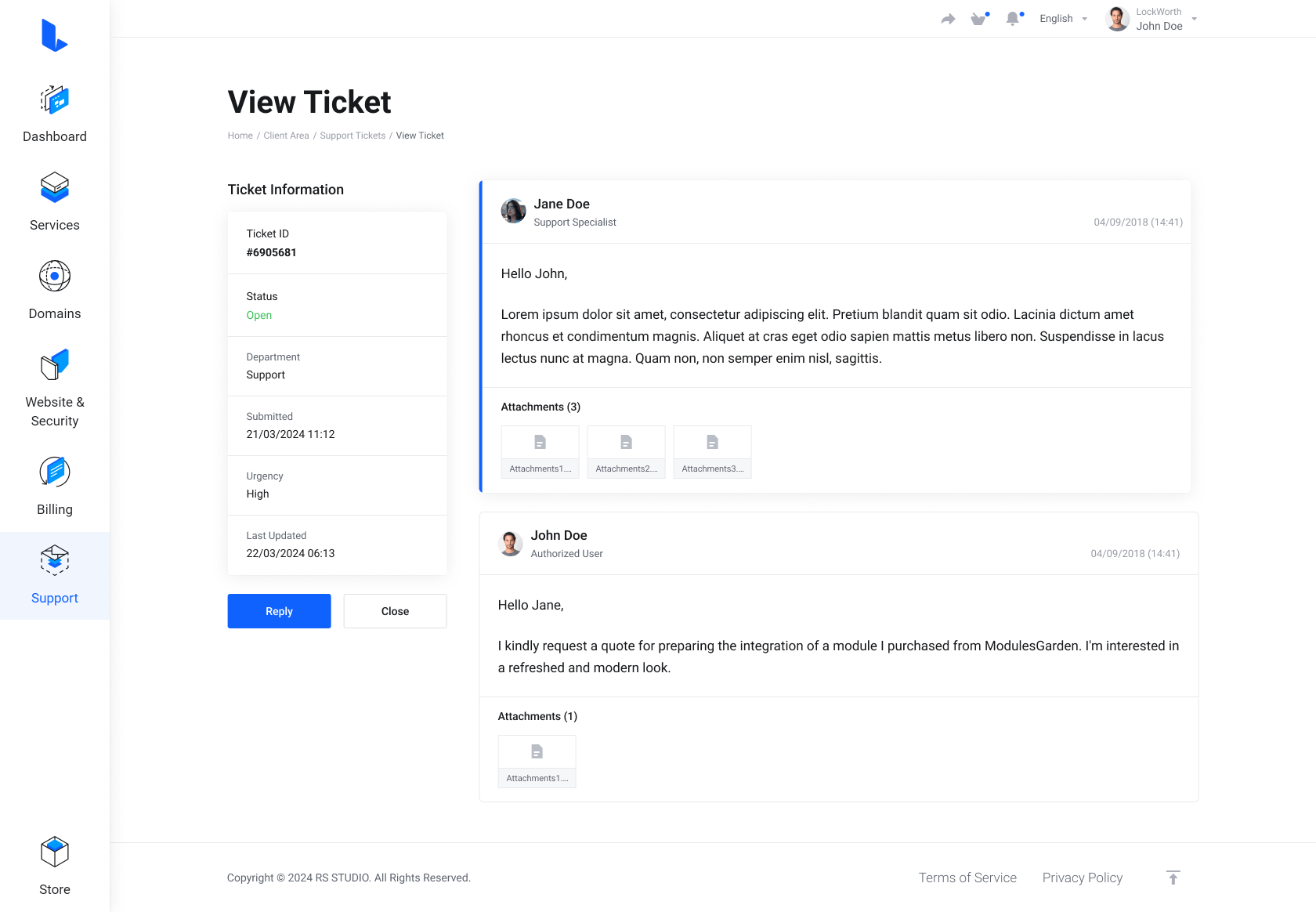 Lagom WHMCS Client Theme - SupportPal for WHMCS Module Integration - Modern Style