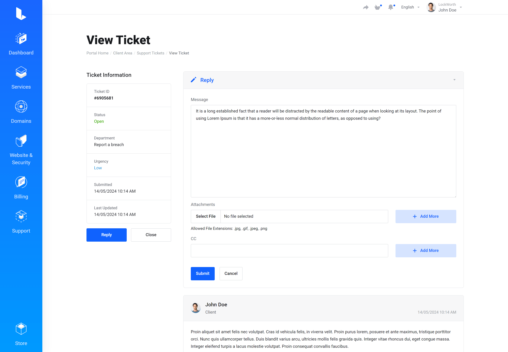Lagom WHMCS Client Theme - SupportPal for WHMCS Module Integration - Default Style