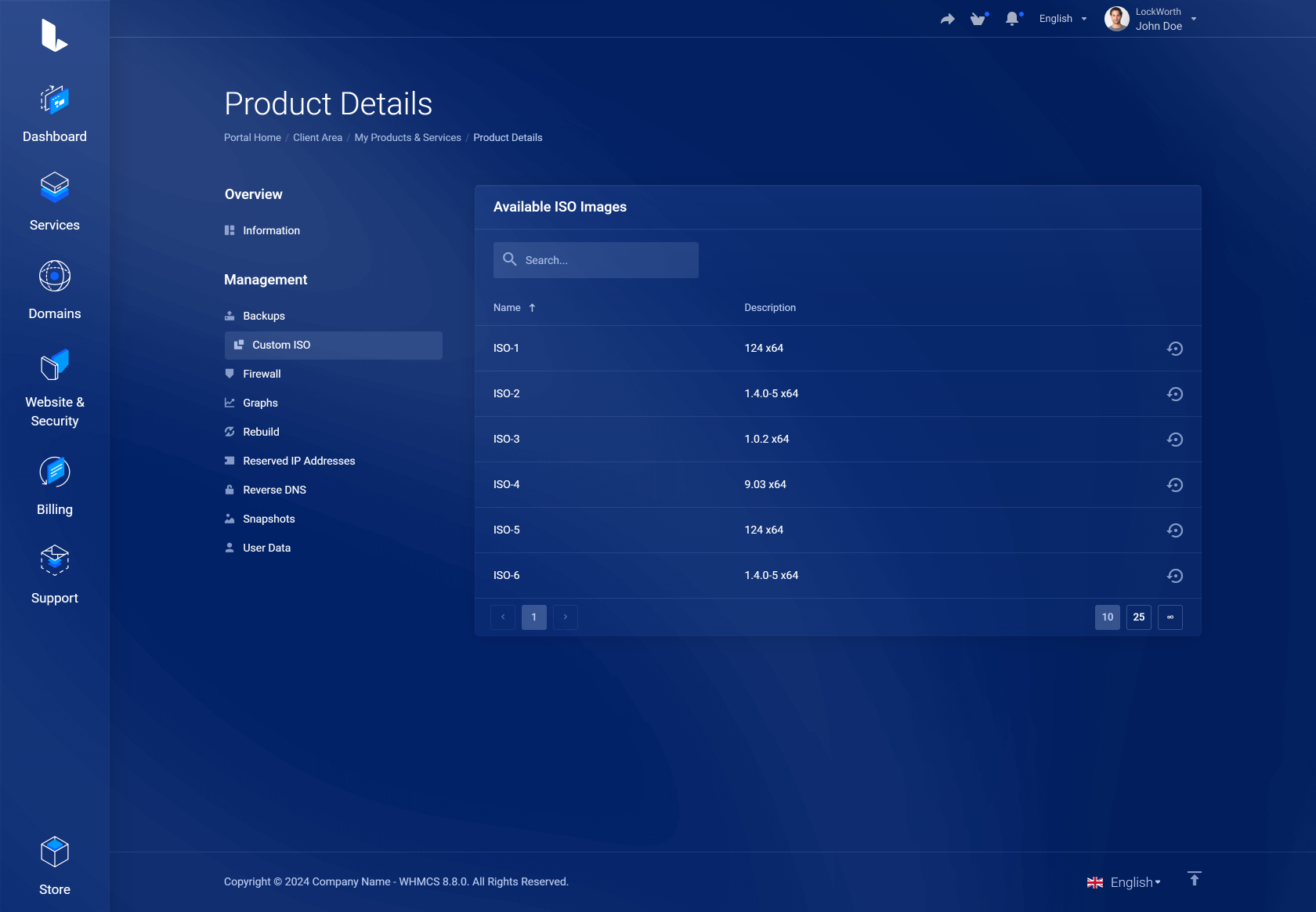 Lagom WHMCS Client Theme - Vultr VPS  for WHMCS Module Integration - Futuristic Style