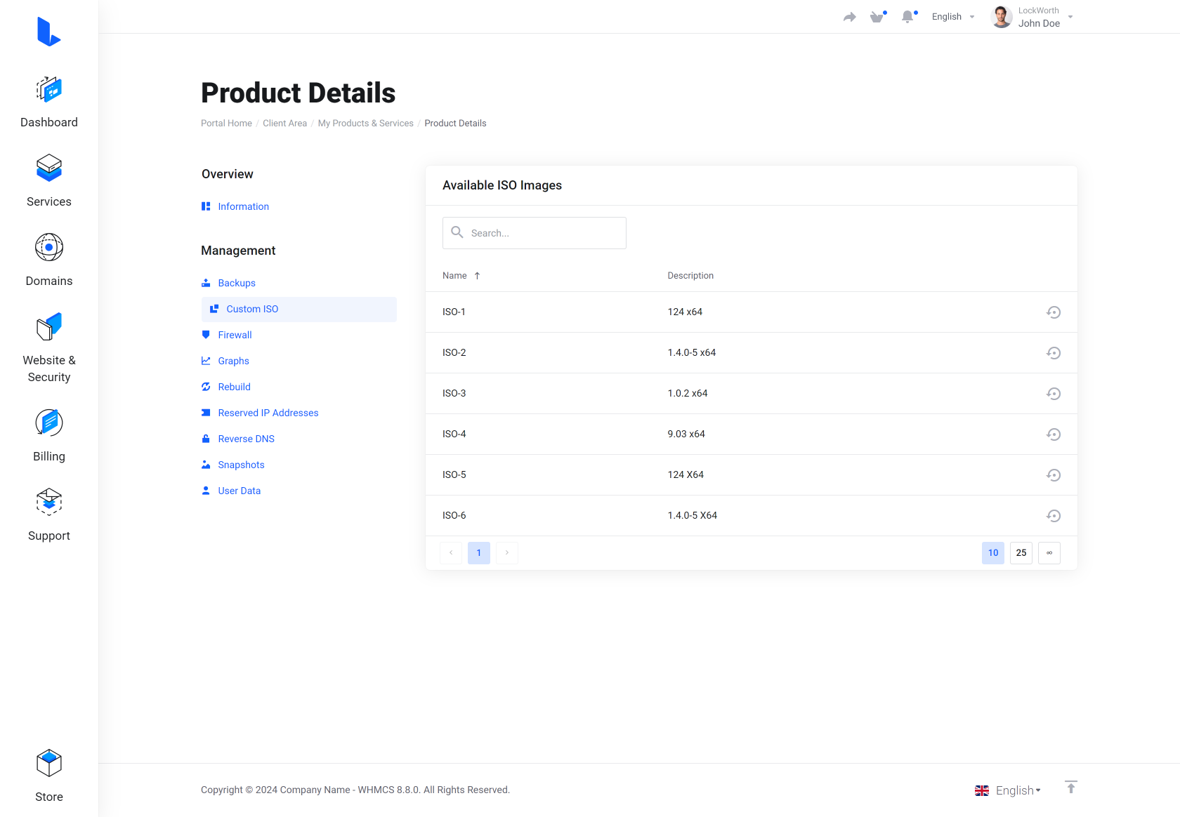 Lagom WHMCS Client Theme - Vultr VPS  for WHMCS Module Integration - Modern Style