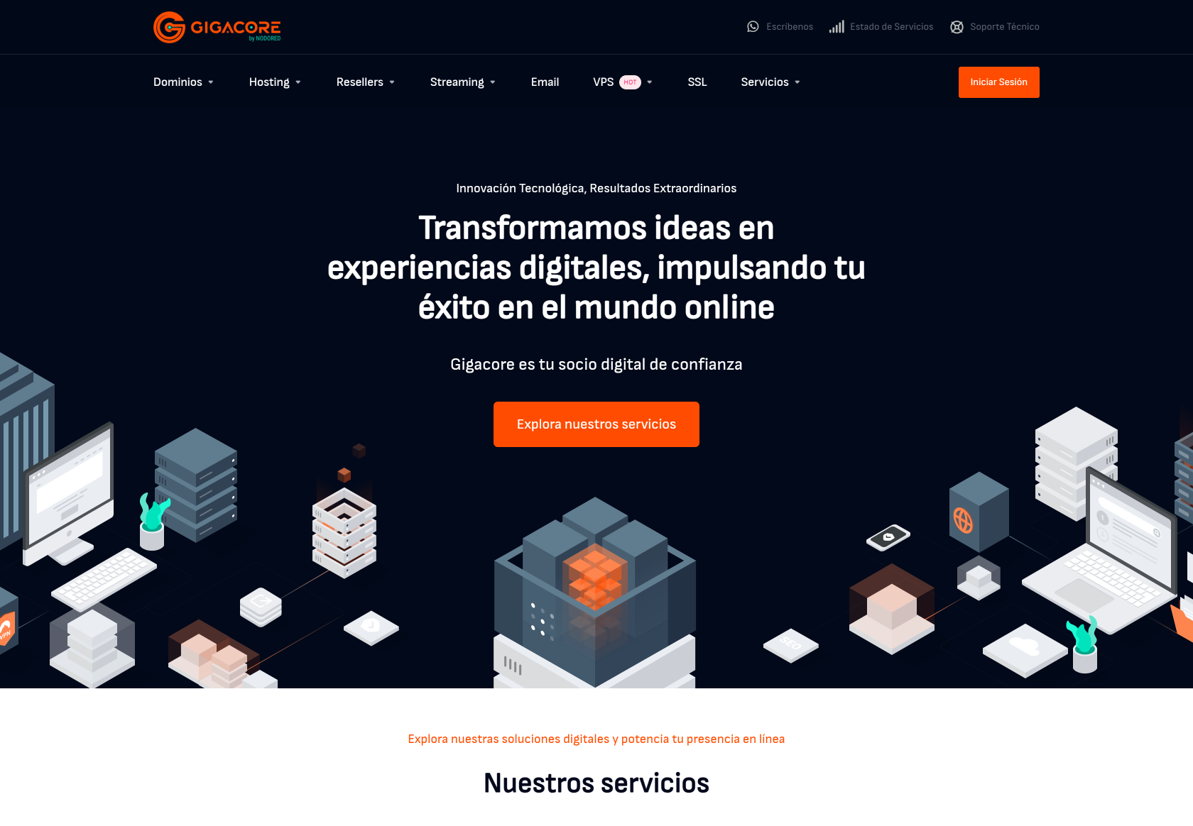 Gigacore Customer Success Story with Lagom WHMCS Products - Gigacore Homepage 