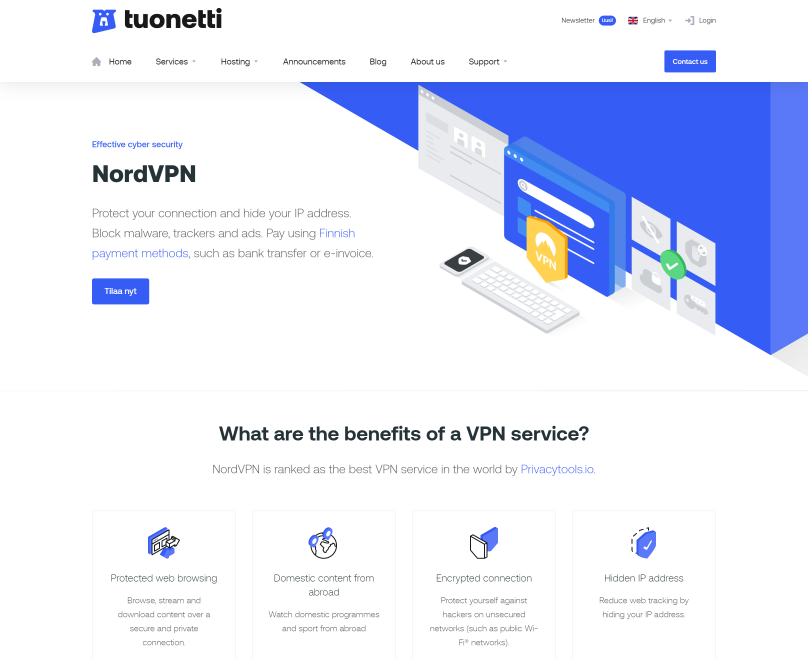 Tuonetti Customer Success Story with Lagom WHMCS Products - NordVPN