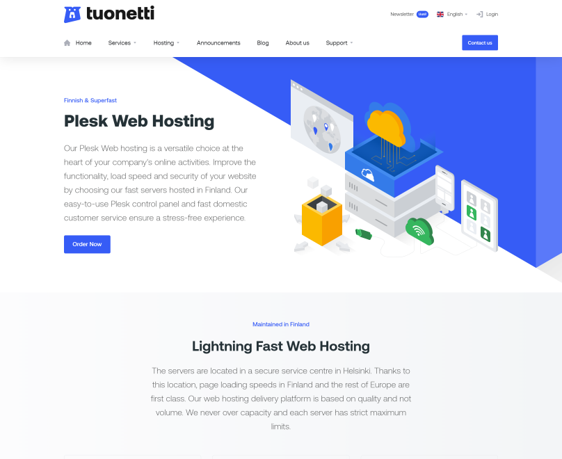 Tuonetti Customer Success Story with Lagom WHMCS Products - Plesk Web Hosting