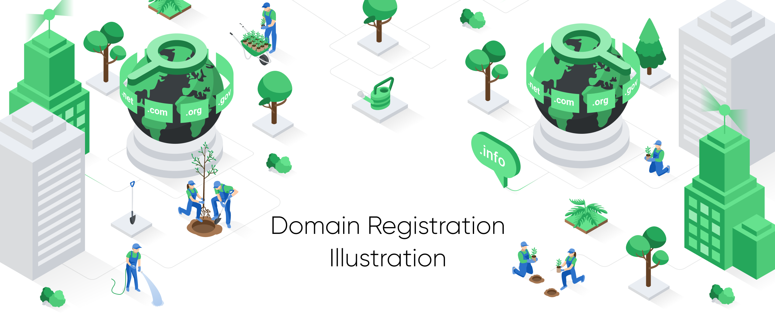 Enviroweb Customer Success Story with Lagom WHMCS Products - Domain Registration Illustration