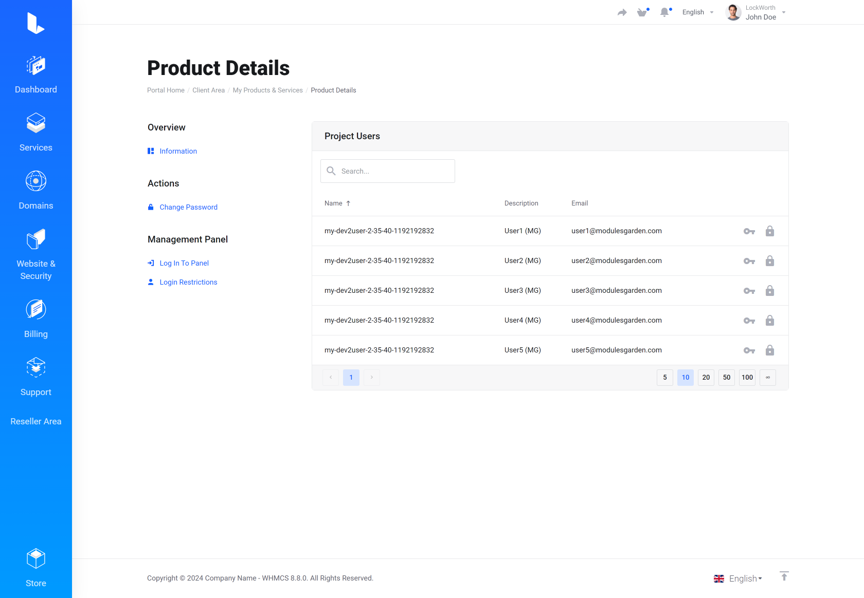 Lagom WHMCS Client Theme - OpenStack Projects for WHMCS Module Integration - Default Style