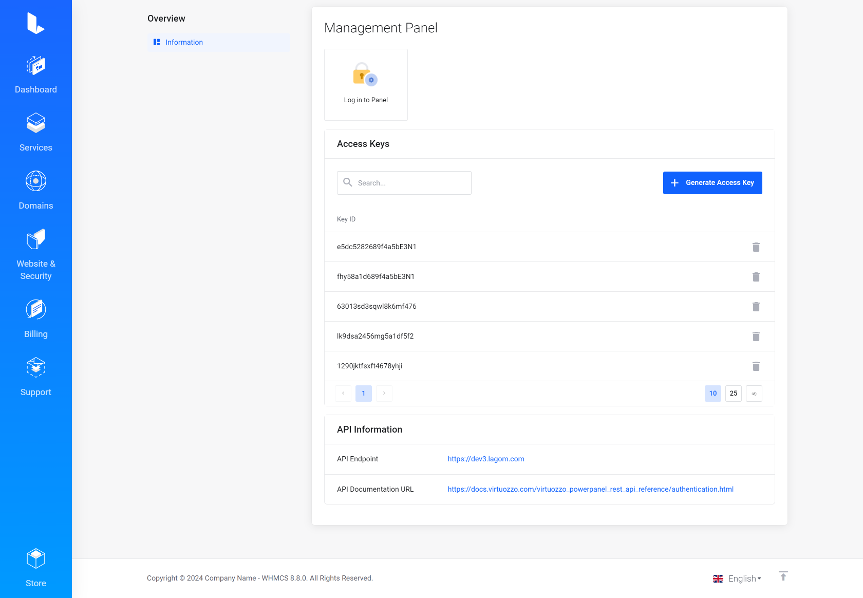 Lagom WHMCS Client Theme - Virtuozzo Hybrid Infrastructure S3 for WHMCS Module Integration - Depth Style