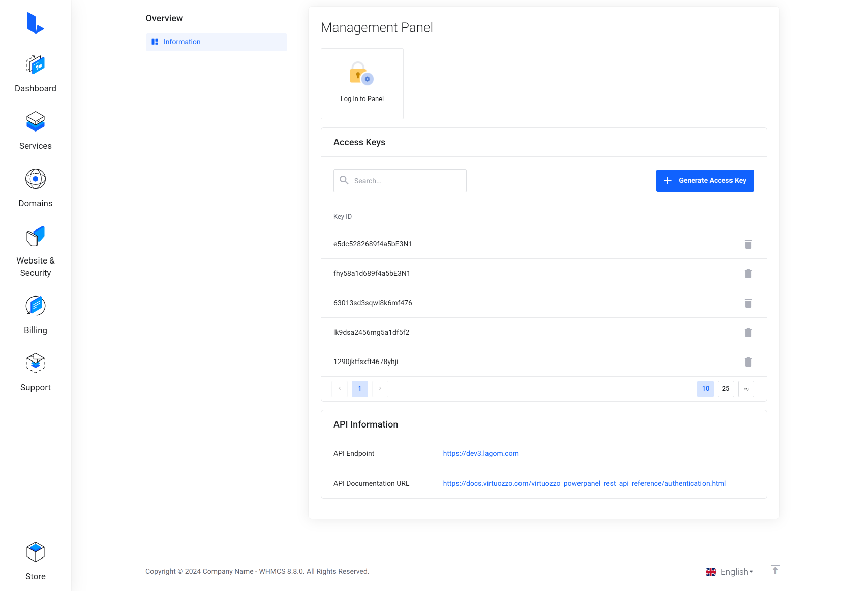 Lagom WHMCS Client Theme - Virtuozzo Hybrid Infrastructure S3 for WHMCS Module Integration - Modern Style