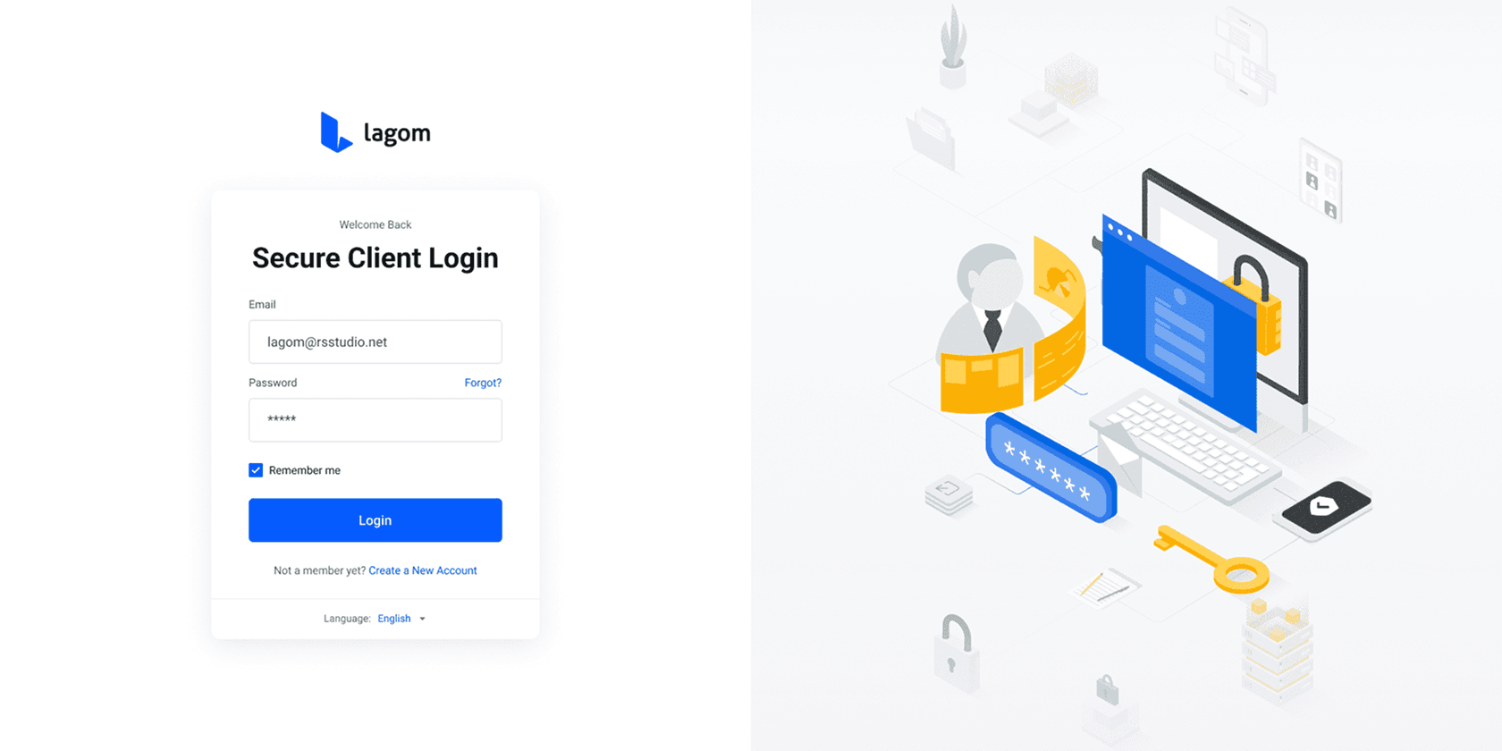 Lagom WHMCS Client Theme 2.4.0 - Bottom Illustration for Login Page
