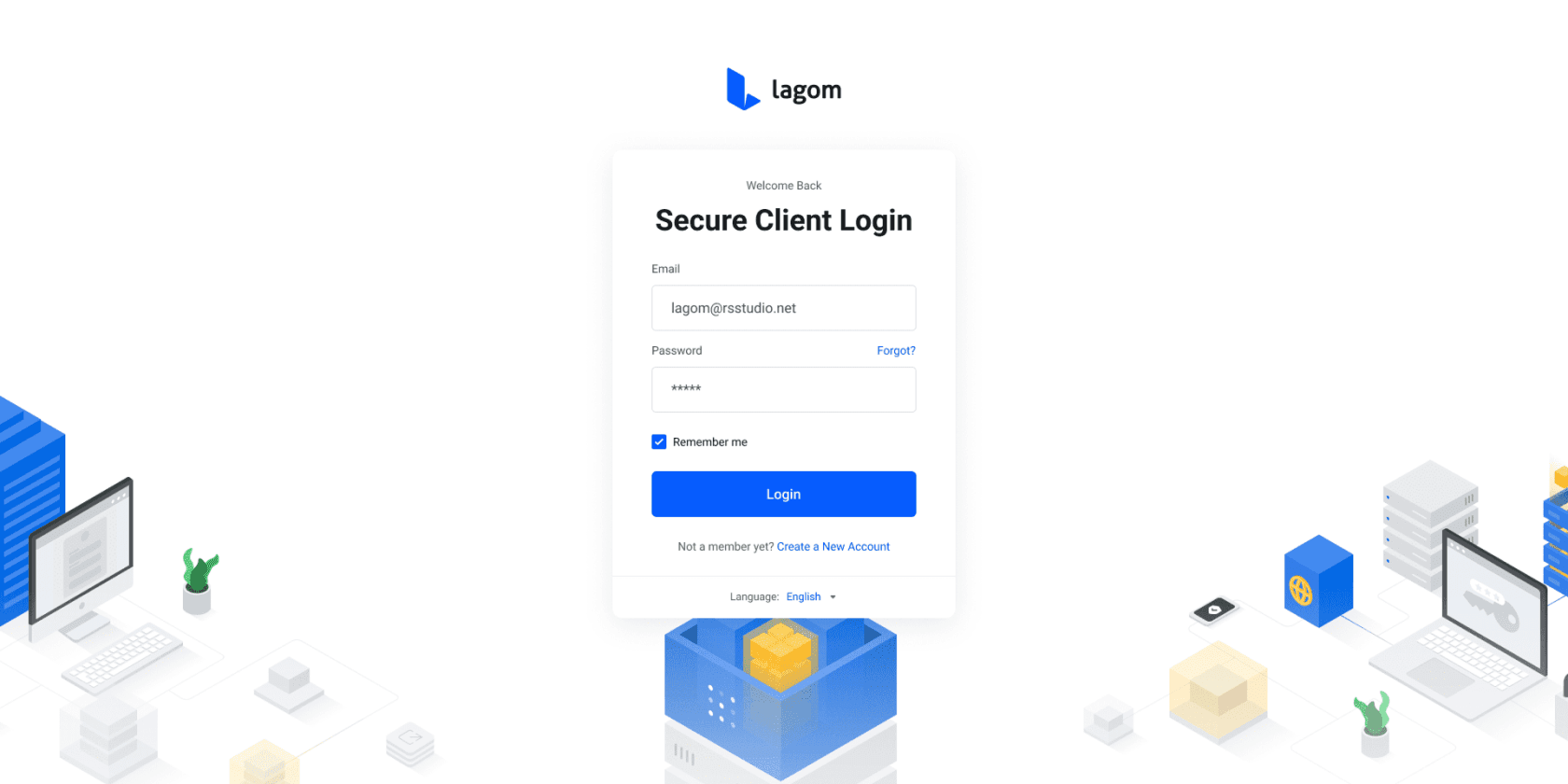 Lagom WHMCS Client Theme 2.4.0 - Side Illustration for Login Page