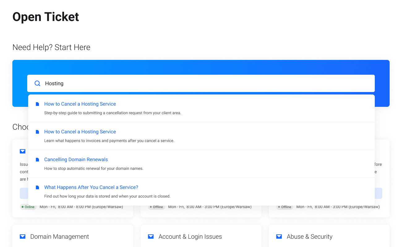 Knowledgebase accessibility in WHMCS client area - Lagom WHMCS Client Theme